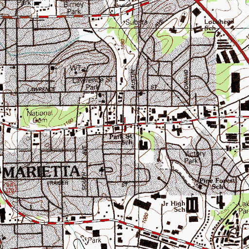 Topographic Map of Saint Stephens United Methodist Church, GA