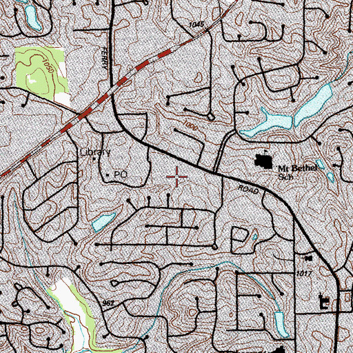 Topographic Map of The Market Plaza Shopping Center, GA
