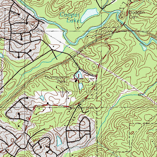 Topographic Map of Thompson Park, GA