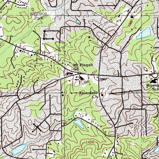 Topographic Map of Trinity Cemetery, GA