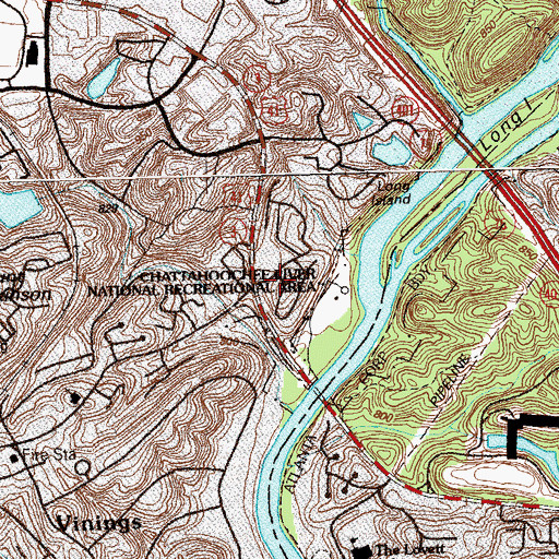 Topographic Map of Vinings Junction Shopping Center, GA