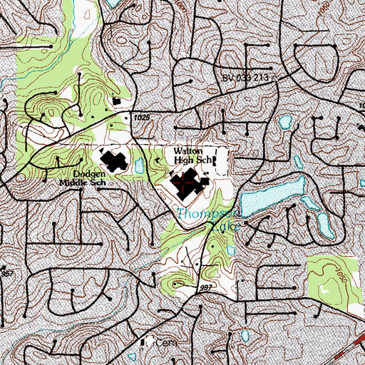 Topographic Map of Walton High School, GA