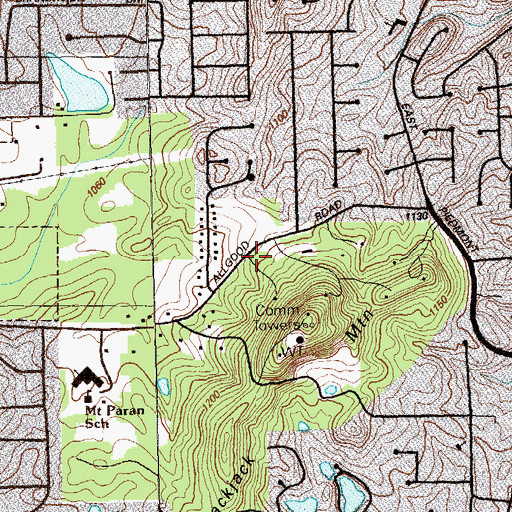 Topographic Map of Wooten - Hodge Cemetery, GA