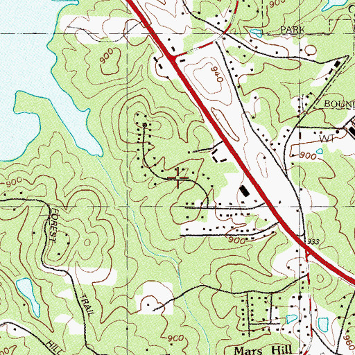 Topographic Map of Allatoona Ridge, GA
