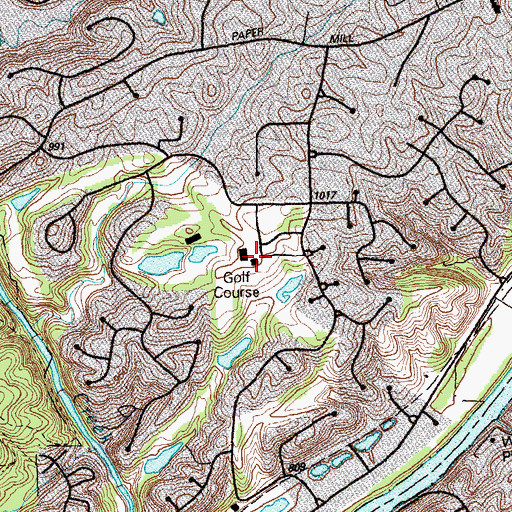 Topographic Map of Atlanta Country Club, GA