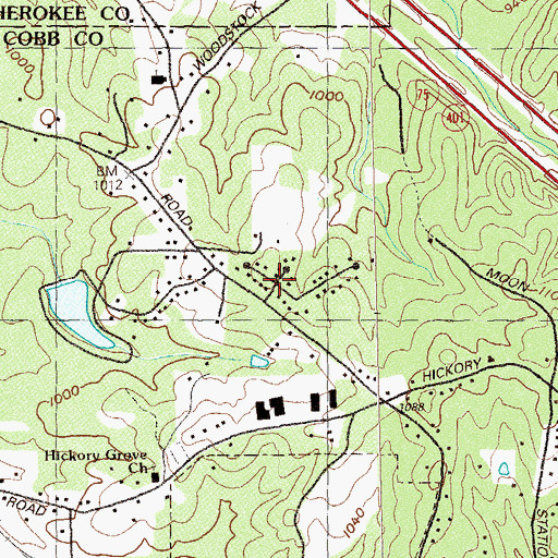 Topographic Map of Baker Ridge, GA