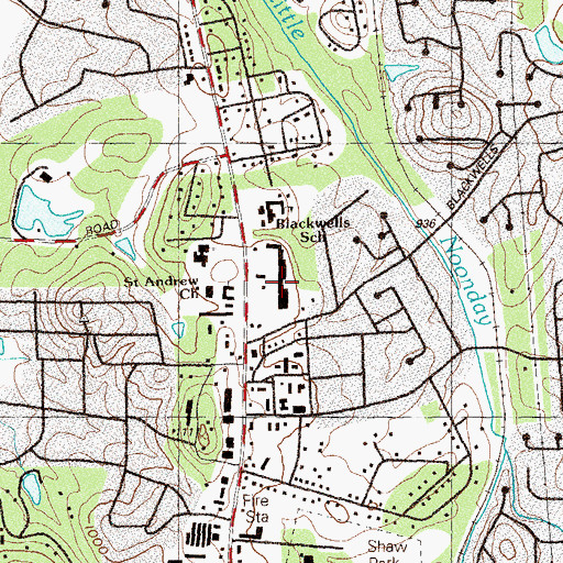 Topographic Map of Blackwell Square Shopping Center, GA