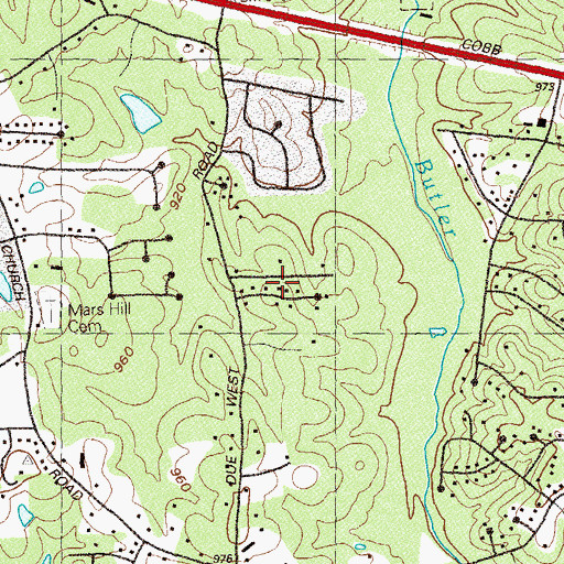 Topographic Map of Countryside Estates, GA
