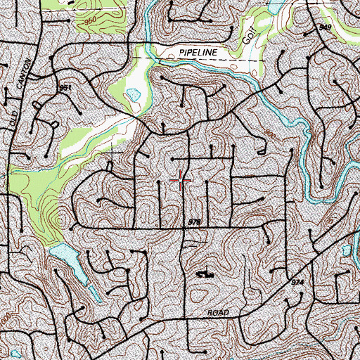 Topographic Map of Crossgate, GA