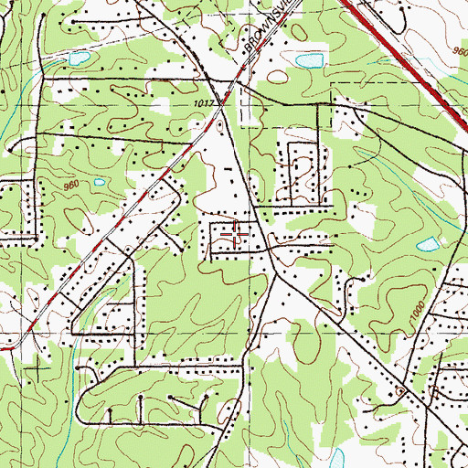 Topographic Map of Deerbrook Estates, GA