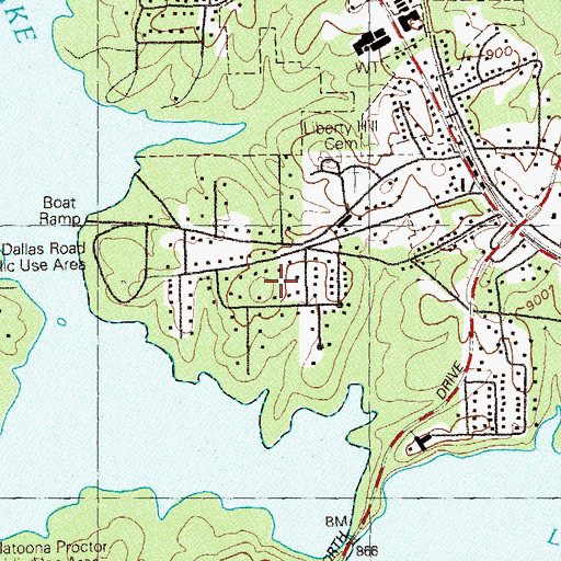 Topographic Map of Etowah Cove, GA