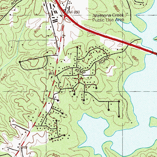 Topographic Map of Falcon Shores, GA