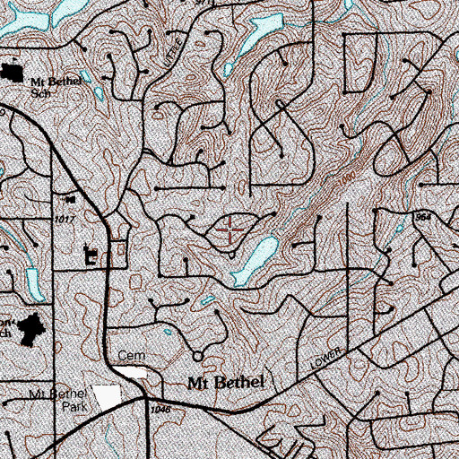 Topographic Map of Hampton Lake, GA