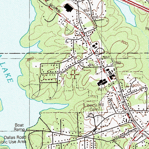 Topographic Map of Hunters Cove, GA