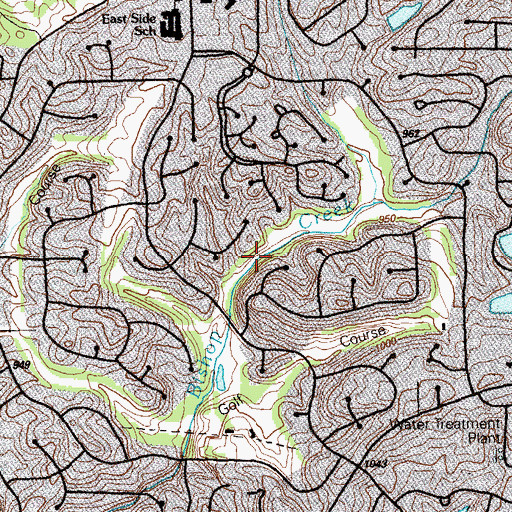 Topographic Map of Indian Hills Country Club, GA