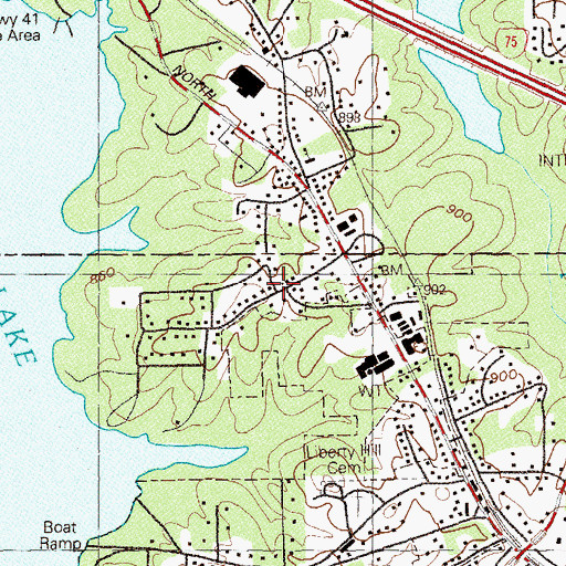 Topographic Map of Lake Manor, GA
