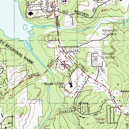 Topographic Map of Lakeview Heights, GA