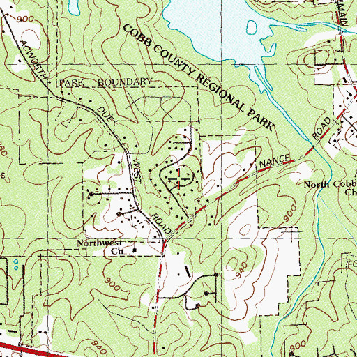 Topographic Map of Laurel Hills, GA