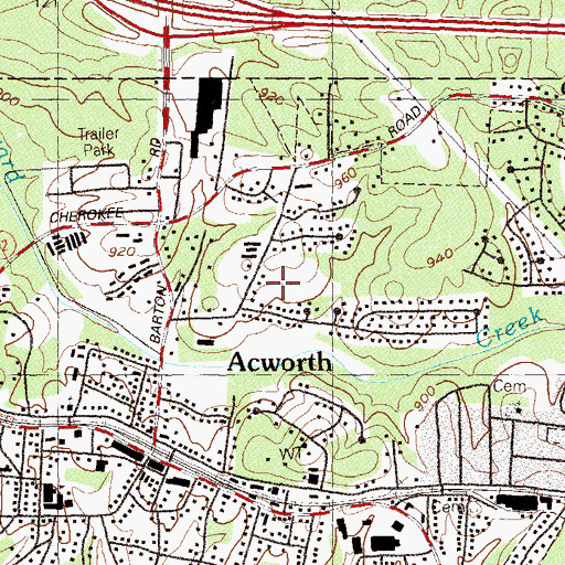 Topographic Map of Logan Trace, GA