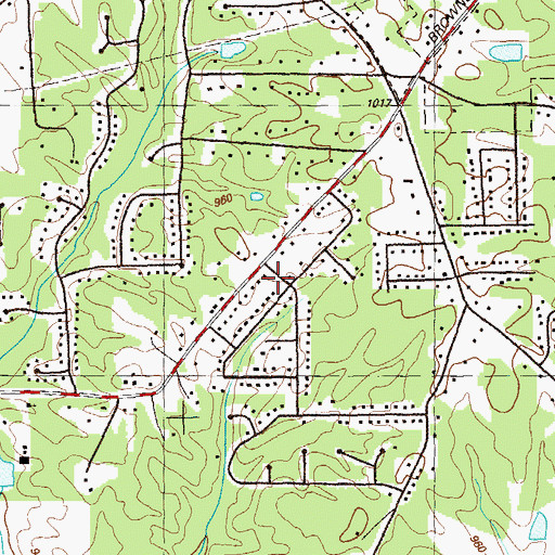 Topographic Map of Mann Manor, GA