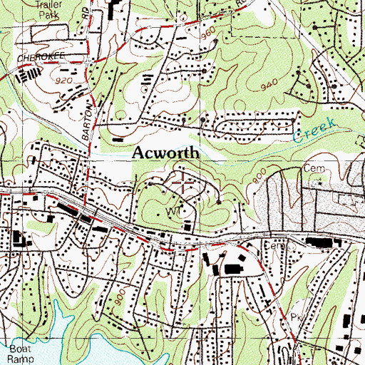 Topographic Map of Mitchell Hill, GA