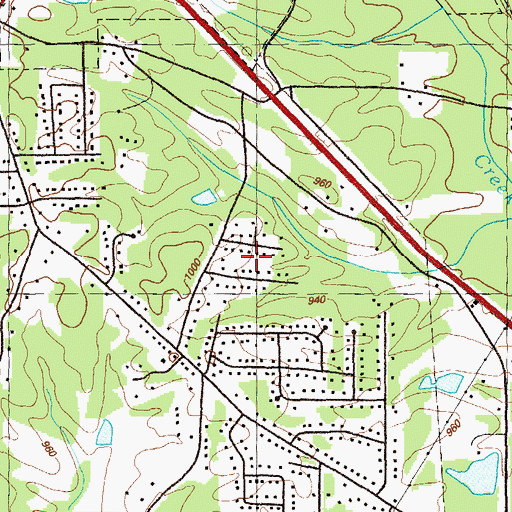 Topographic Map of Pine Oaks, GA