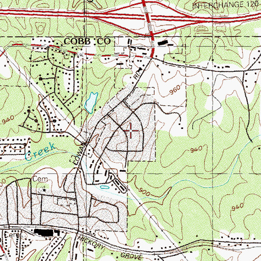 Topographic Map of Pinehurst, GA