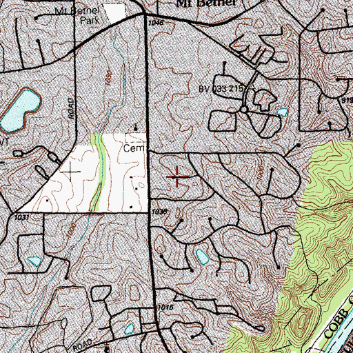 Topographic Map of Riverhill, GA