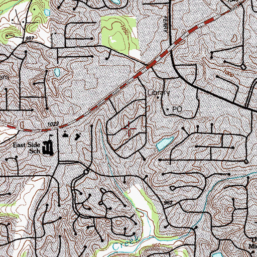 Topographic Map of Seven Springs, GA