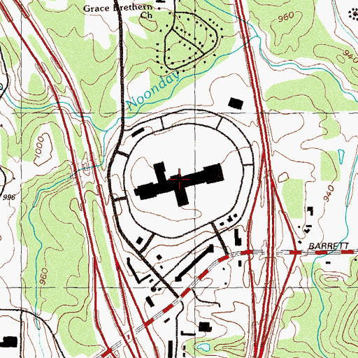 Topographic Map of Town Center at Cobb Shopping Center, GA