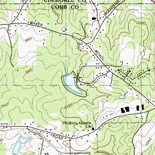 Topographic Map of Whites Lake, GA