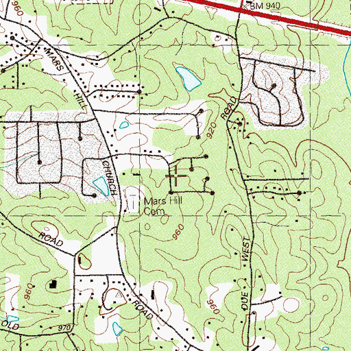 Topographic Map of Whitney Station, GA