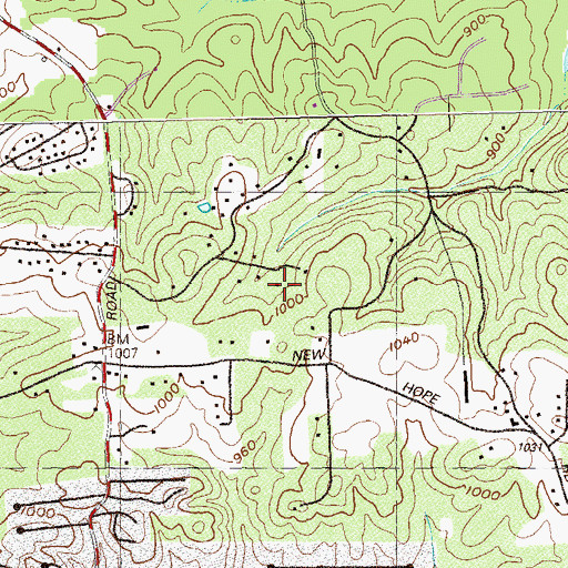 Topographic Map of Glade Mine, GA