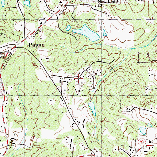 Topographic Map of McCollum Acres, GA