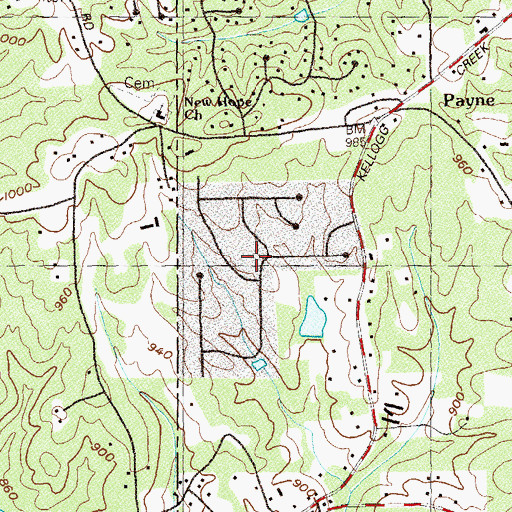 Topographic Map of Twin Pines, GA
