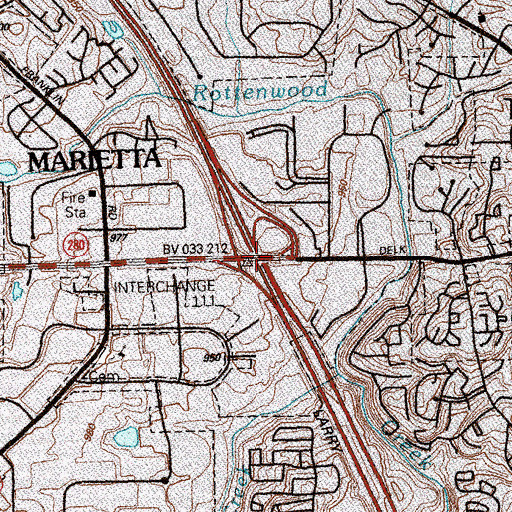 Topographic Map of Interchange 78, GA