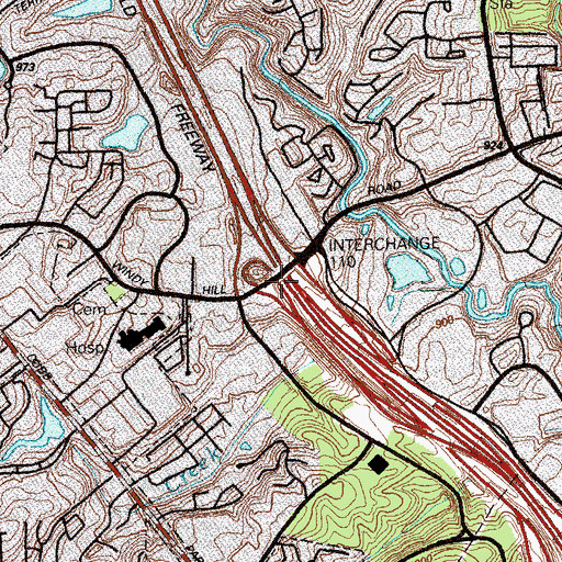 Topographic Map of Interchange 79, GA