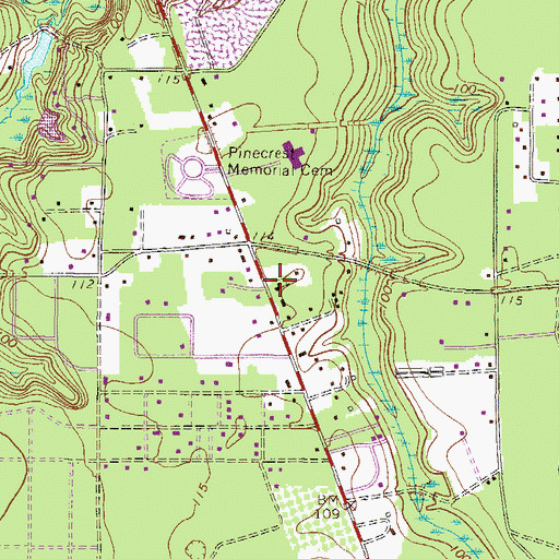 Topographic Map of Crossroads Church of God, GA