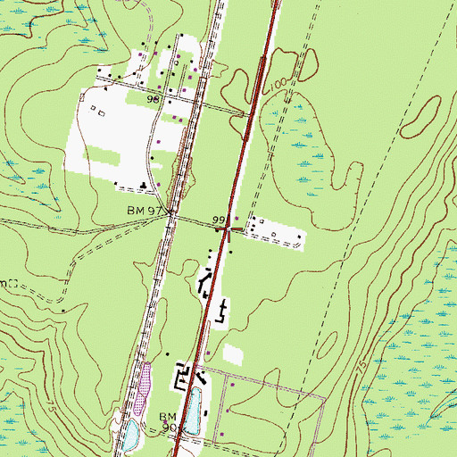 Topographic Map of Leake, GA