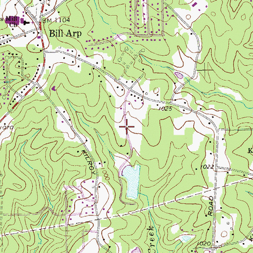 Topographic Map of Aline Estates, GA
