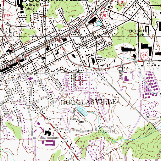 Topographic Map of Alta Vista, GA