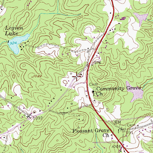 Topographic Map of Anneewakee Estates, GA