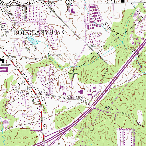 Topographic Map of Anneewakee Heights, GA