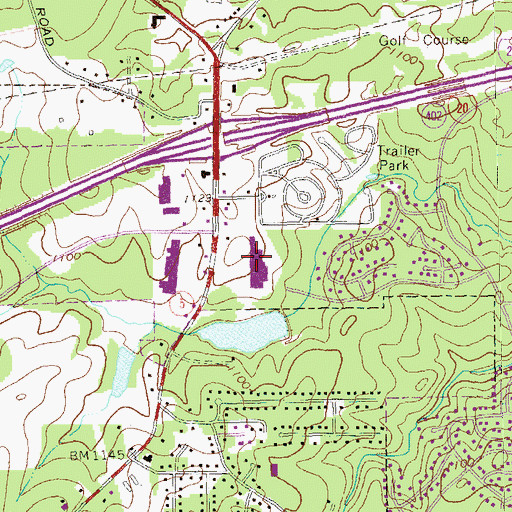 Topographic Map of Arbor Square Shopping Center, GA