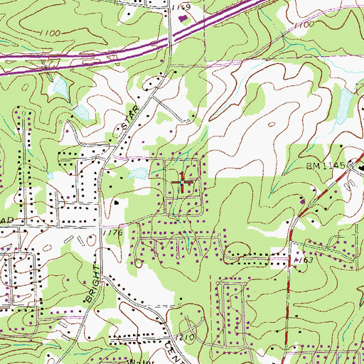 Topographic Map of Audubon Forest, GA
