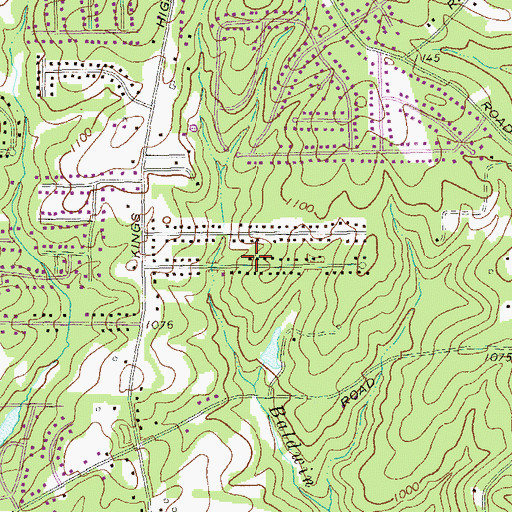 Topographic Map of Bear Creek Estates, GA