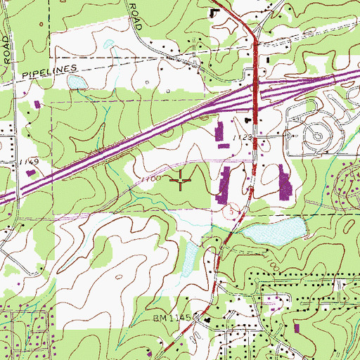 Topographic Map of Boulevard Center Shopping Center, GA