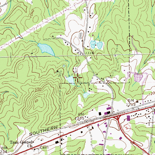 Topographic Map of Camp Inageh, GA
