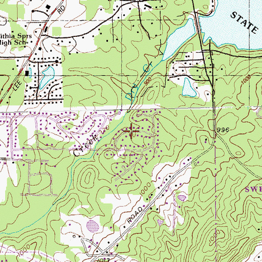 Topographic Map of Chestnut Log, GA