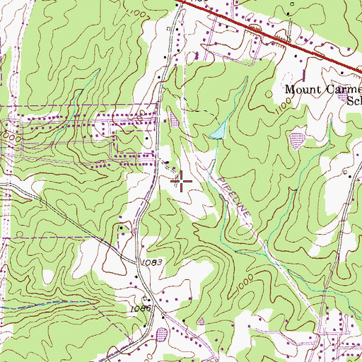 Topographic Map of Chestnut Log Middle School, GA